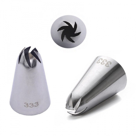 Кондитерская насадка 333/633 Закрытая звезда ∅ 15-20 мм 6 косых лучей, Эконом