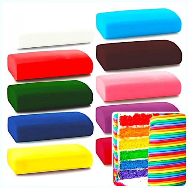 Сахарная Мастика 0.1 кг универсальная Цветная (Фанси) Сахарная Мастика 0.1 кг универсальная Цветная (Фанси)