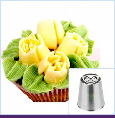 Набор (III) 6 кондитерских насадок - тюльпан одним движением 241,242,243,244,245,260 L+ размер Tulip, Корея